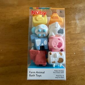 Soft Stackable Farm Animal Interactive Bath Toys - 8-Piece Stacking Set - Nuby